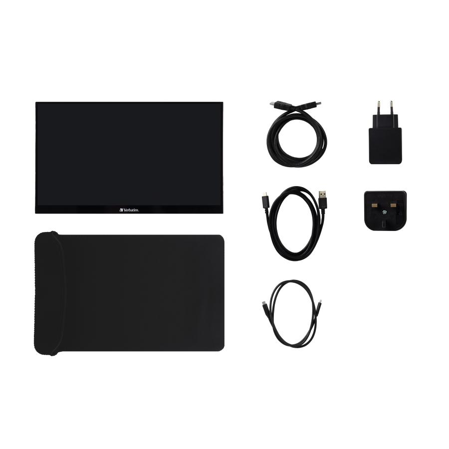 Verbatim 49591 14" Portable Touchscreen Monitor, 1920x1080 pixels, Full HD, LCD, 6 ms, Black 3 Verbatim 49591 14" Portable Touchscreen Monitor, 1920x1080 pixels, Full HD, LCD, 6 ms, Black - Afbeelding 3