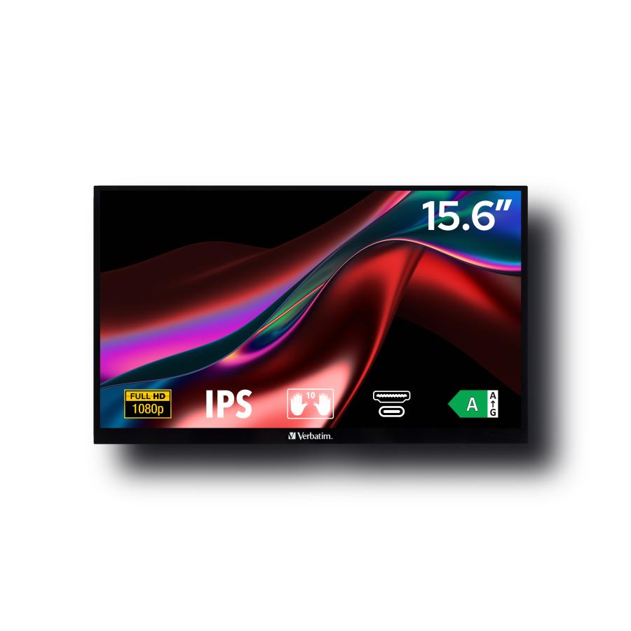 Verbatim 49592 Portable touchscreen Monitor, 15,6", 1920x1080 pixels, Full HD, LCD, 6 ms, Black 2 Verbatim 49592 Portable touchscreen Monitor, 15,6", 1920x1080 pixels, Full HD, LCD, 6 ms, Black - Afbeelding 2