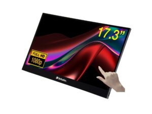 Verbatim 49593 17.3" Portable touchscreen Monitor, 1920x1080 pixels, Full HD, LCD, 6 ms, Black