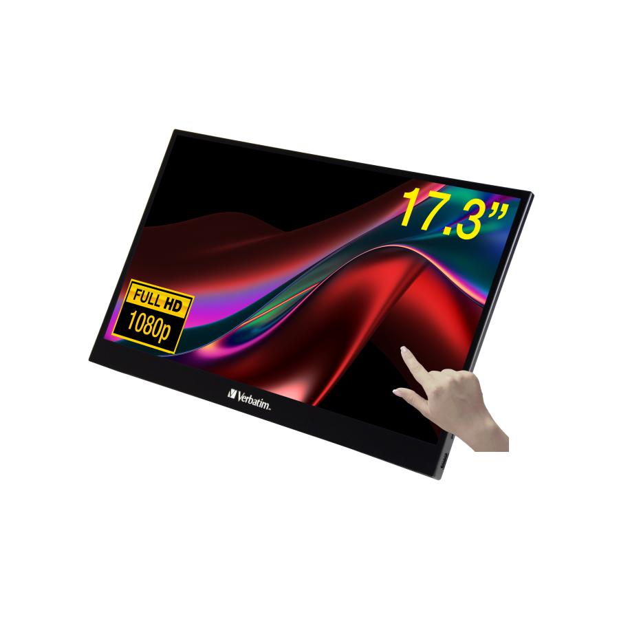 Verbatim 49593 17.3" Portable touchscreen Monitor, 1920x1080 pixels, Full HD, LCD, 6 ms, Black 1 Verbatim 49593 17.3" Portable touchscreen Monitor, 1920x1080 pixels, Full HD, LCD, 6 ms, Black