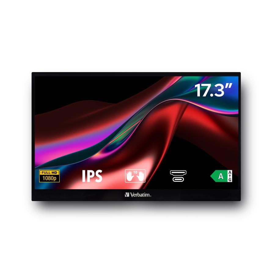 Verbatim 49593 17.3" Portable touchscreen Monitor, 1920x1080 pixels, Full HD, LCD, 6 ms, Black 3 Verbatim 49593 17.3" Portable touchscreen Monitor, 1920x1080 pixels, Full HD, LCD, 6 ms, Black - Afbeelding 3