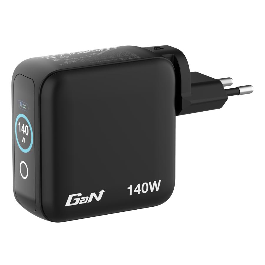 Verbatim 30240 Mini GaN Charger with Display, 140W, Indoor, AC, 28 V, Black 3 Verbatim 30240 Mini GaN Charger with Display, 140W, Indoor, AC, 28 V, Black - Afbeelding 3