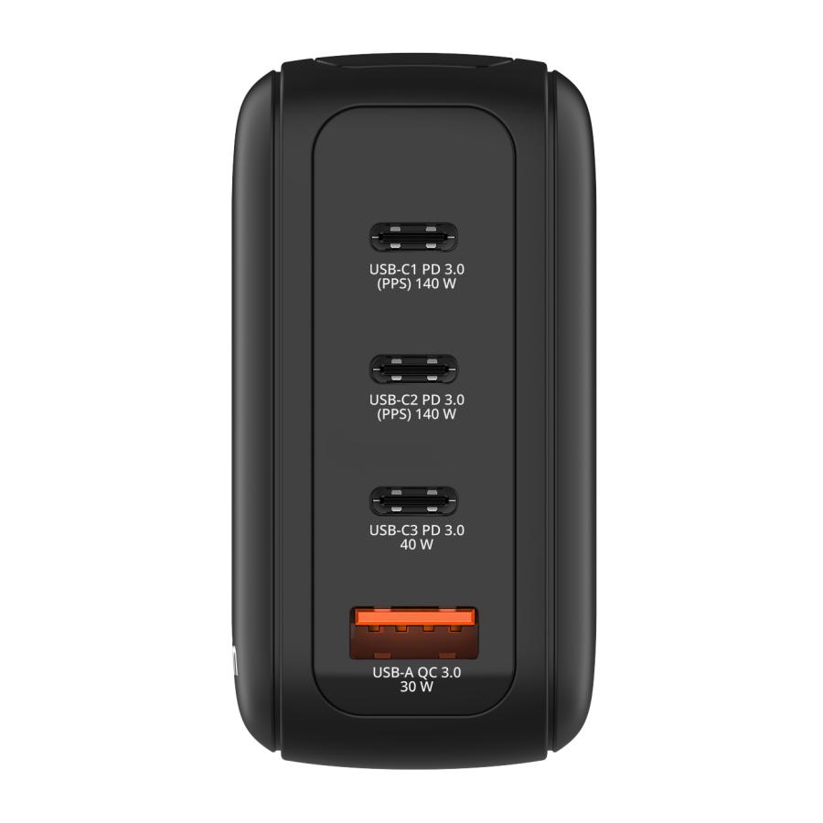 Verbatim 30240 Mini GaN Charger with Display, 140W, Indoor, AC, 28 V, Black 4 Verbatim 30240 Mini GaN Charger with Display, 140W, Indoor, AC, 28 V, Black - Afbeelding 4