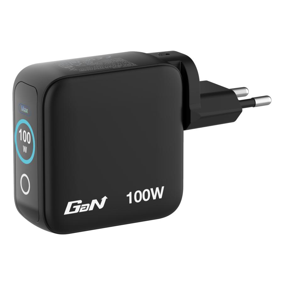 Verbatim 30239 Mini GaN Charger with Display, 100W, Indoor, AC, 20 V, Black 3 Verbatim 30239 Mini GaN Charger with Display, 100W, Indoor, AC, 20 V, Black - Afbeelding 3