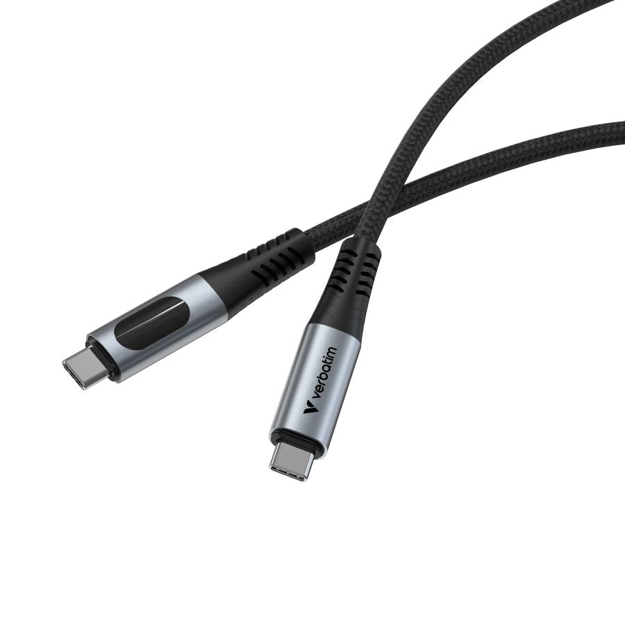 Verbatim 31848 Sync & Charge USB C to USB C 100W Display, USB C, USB 2.0, 0.48 Gbit/s, 1.2 m, Black 2 Verbatim 31848 Sync & Charge USB C to USB C 100W Display, USB C, USB 2.0, 0.48 Gbit/s, 1.2 m, Black - Afbeelding 2