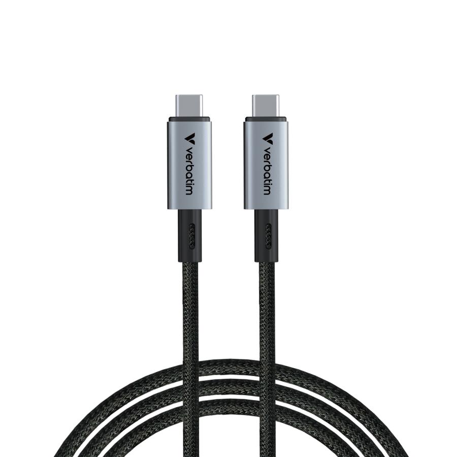 Verbatim 31847 Sync & Charge USB C to USB C 240W, USB4 Gen 2x2, 40 Gbit/s, USB Type-C, 1.2 m, Black 3 Verbatim 31847 Sync & Charge USB C to USB C 240W, USB4 Gen 2x2, 40 Gbit/s, USB Type-C, 1.2 m, Black - Afbeelding 3