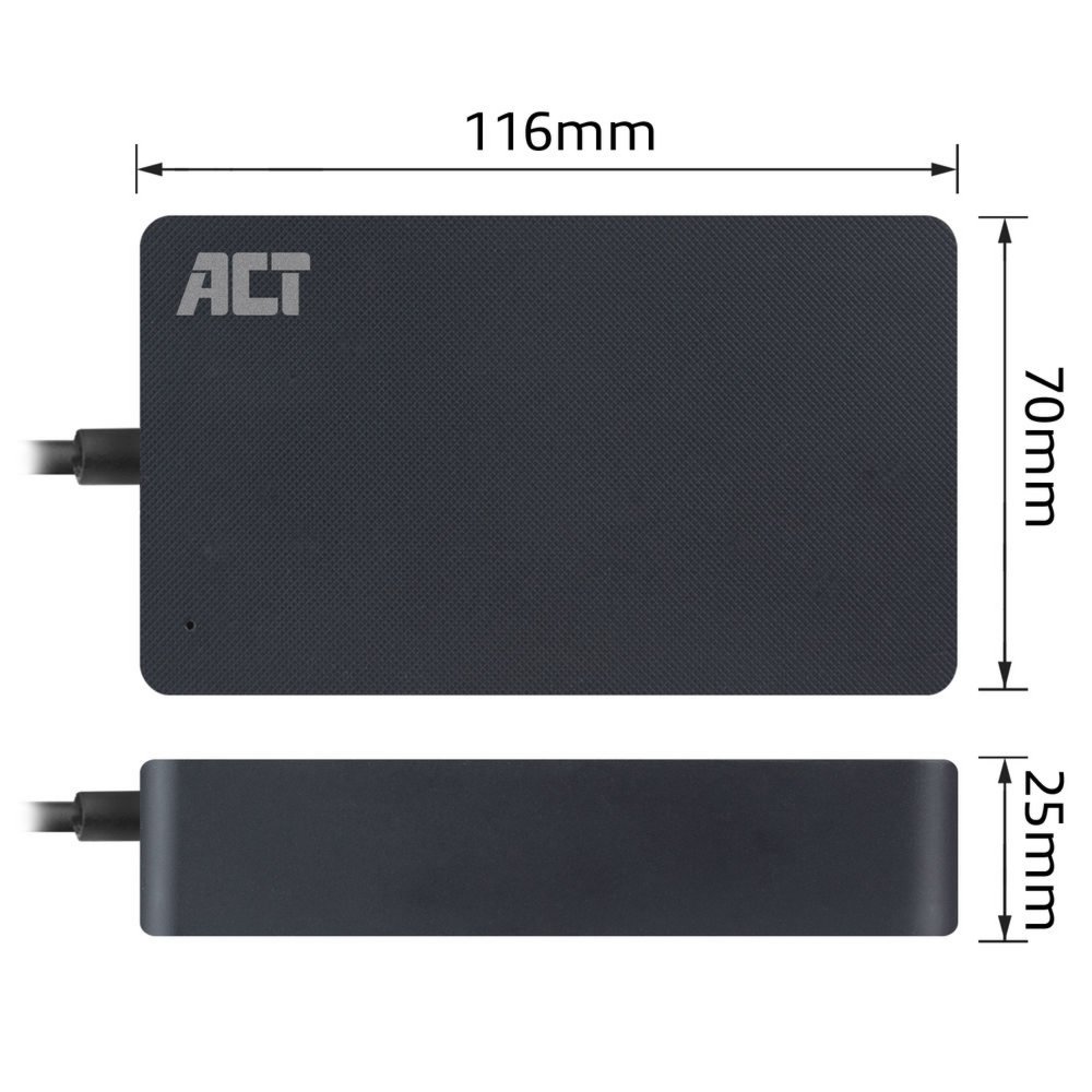 ACT AC2060 | Universele Compacte Notebook Lader | 90 Watt | 2,85 Meter 3 ACT AC2060 | Universele Compacte Notebook Lader | 90 Watt | 2,85 Meter - Afbeelding 3