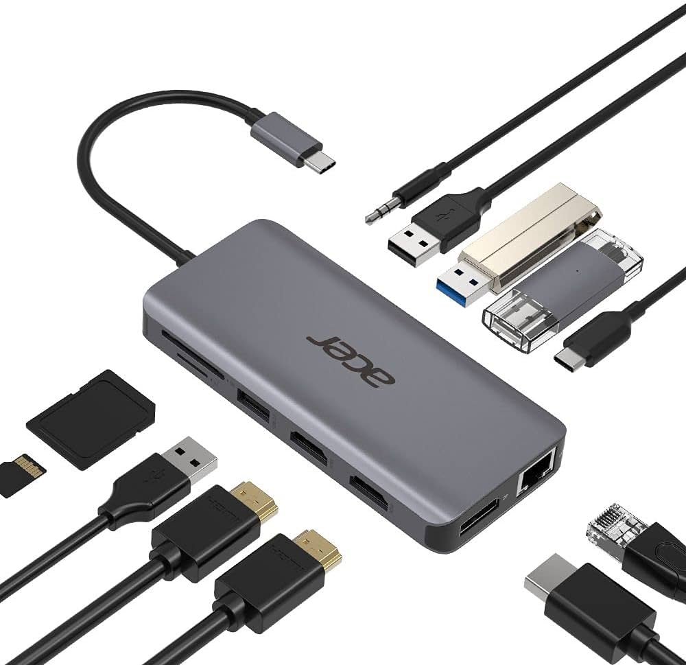 Acer 12-in-1 USB-C Docking Station | Dual HDMI | DisplayPort | Gigabit Ethernet | USB 3.2 Gen 1 2 Acer 12-in-1 USB-C Docking Station | Dual HDMI | DisplayPort | Gigabit Ethernet | USB 3.2 Gen 1 - Afbeelding 2