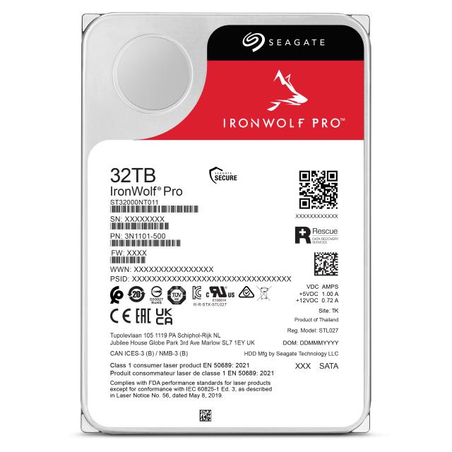 Seagate ST32000NT000 IronWolf Pro HDD, 32 TB, 7200 RPM, 3.5", Serial ATA III 4 Seagate ST32000NT000 IronWolf Pro HDD, 32 TB, 7200 RPM, 3.5", Serial ATA III - Afbeelding 4