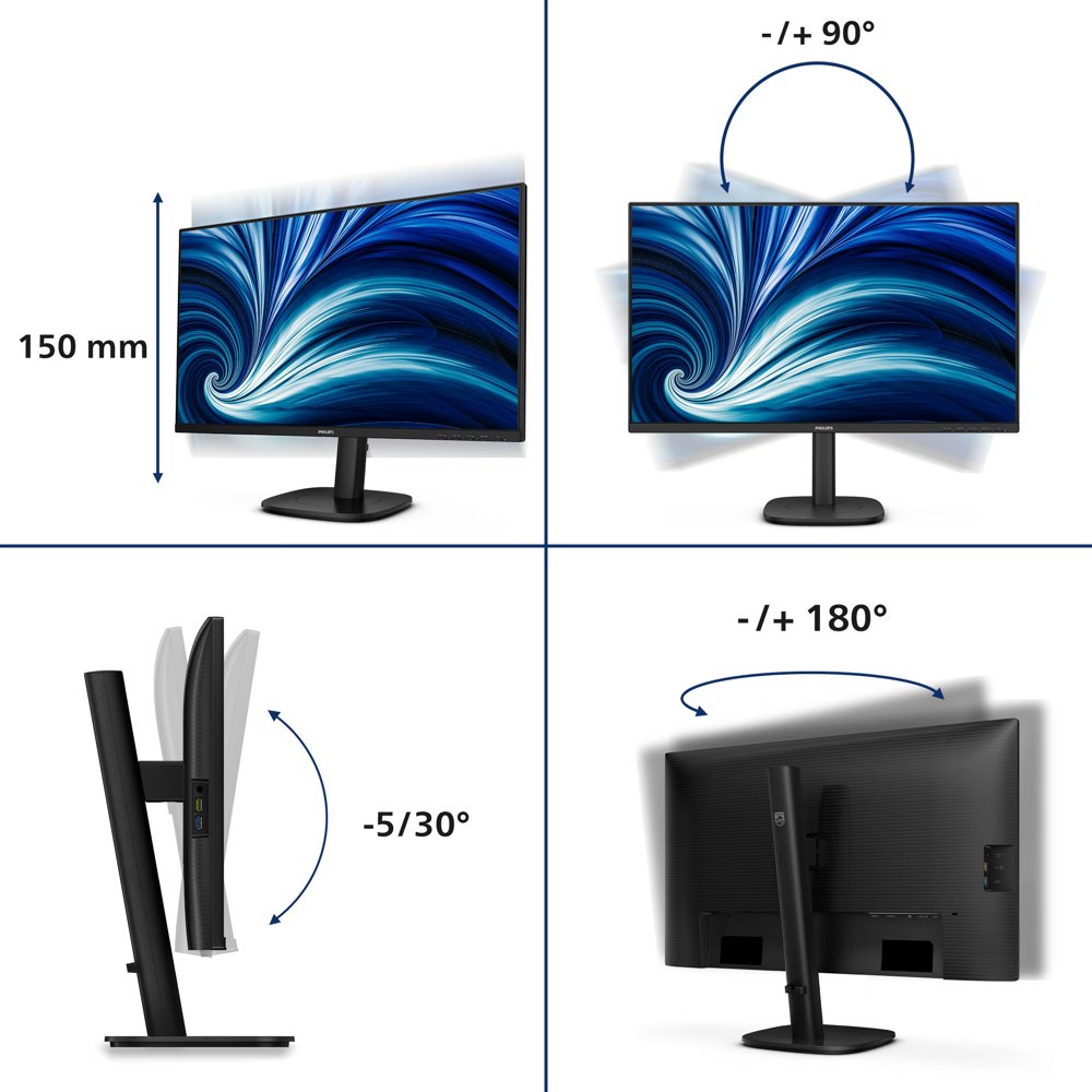 Philips 27B2N3500J/00 | 27" Quad HD IPS Monitor | 120 Hz | Zwart 8 Philips 27B2N3500J/00 | 27" Quad HD IPS Monitor | 120 Hz | Zwart - Afbeelding 8