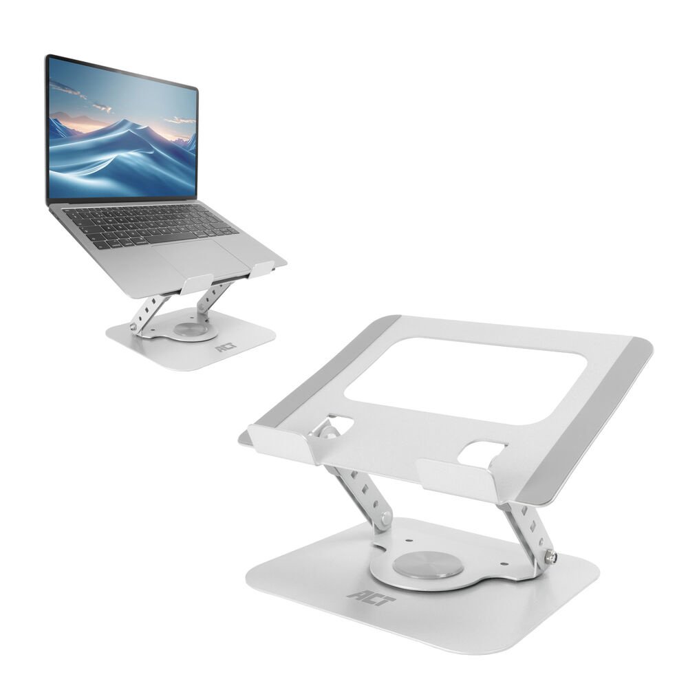 ACT AC8136 | 360° Draaibare Laptopstandaard tot 15,6" | Traploos Hoogte en Hoek Verstelbaar | Metaal 1 ACT AC8136 | 360° Draaibare Laptopstandaard tot 15