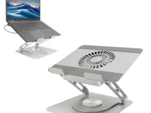 ACT AC8106 | 360° Draaibare Laptopstandaard | Met Ventilator | Traploos Verstelbaar