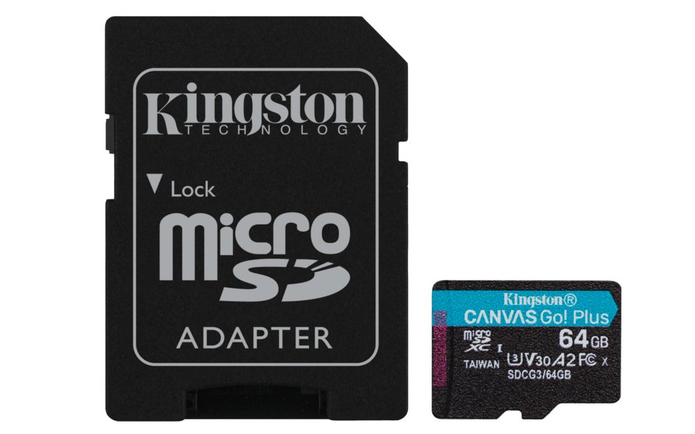 Kingston Canvas Go! Plus | MicroSDXC | 64GB | Class 10 | UHS-I U3 1 Kingston Canvas Go! Plus | MicroSDXC | 64GB | Class 10 | UHS-I U3