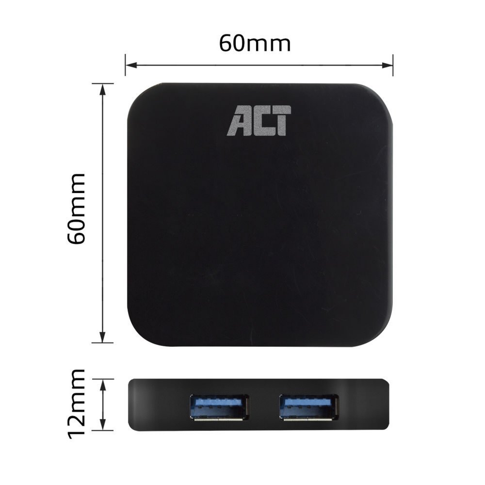 ACT AC6410 | USB 3.2 Gen 2 Hub | Type-C | 5 Gbit/s | Zwart 3 ACT AC6410 | USB 3.2 Gen 2 Hub | Type-C | 5 Gbit/s | Zwart - Afbeelding 3