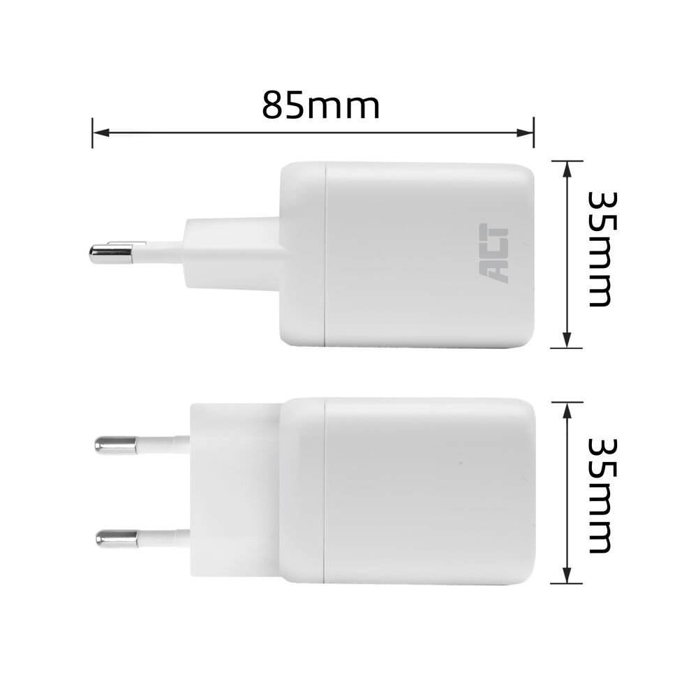 ACT AC2175 | 100W USB-C-lader | 2× USB-C | Power Delivery 3.2 | PPS & AVS | GaNFast 8 ACT AC2175 | 100W USB-C-lader | 2× USB-C | Power Delivery 3.2 | PPS & AVS | GaNFast - Afbeelding 8