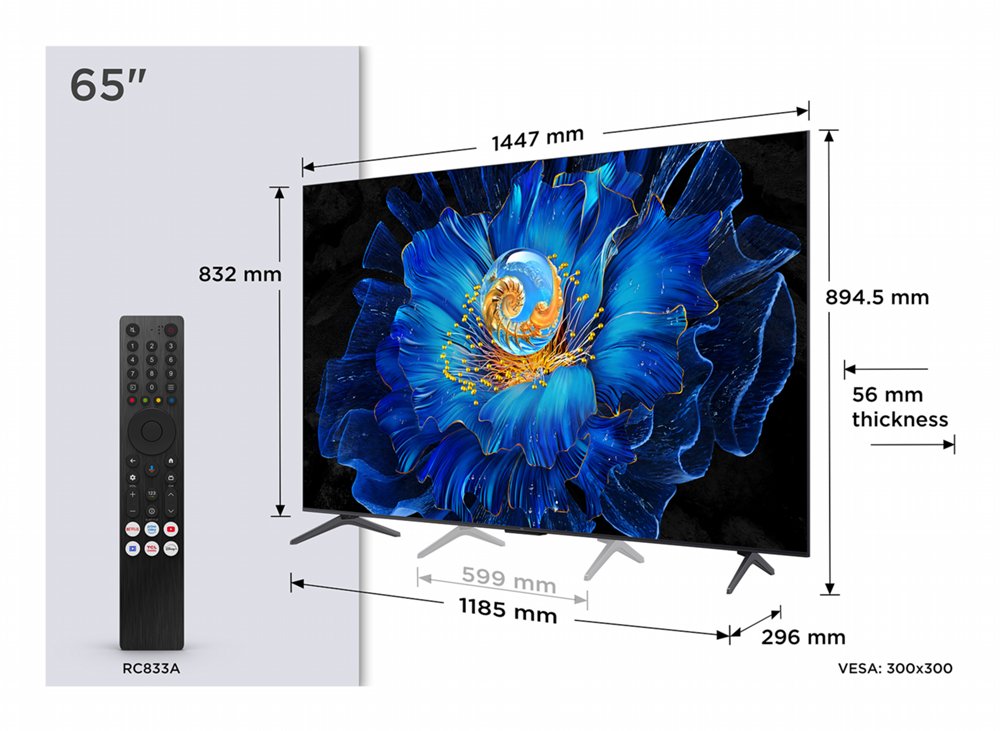 TCL 65C69KS 65" | 4K QD-Mini LED Smart TV | Google TV | Dolby Vision | Zwart 6 TCL 65C69KS 65" | 4K QD-Mini LED Smart TV | Google TV | Dolby Vision | Zwart - Afbeelding 6