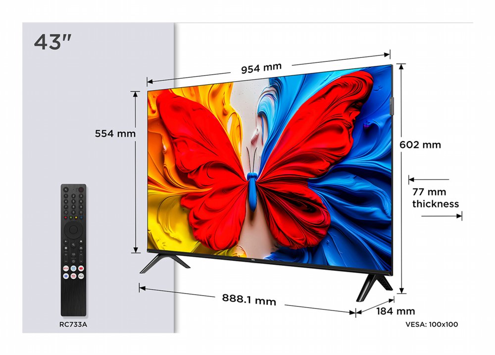 TCL 43S51K 43" | Full HD QLED Smart TV | Google TV | HDR10 | Zwart 9 TCL 43S51K 43" | Full HD QLED Smart TV | Google TV | HDR10 | Zwart - Afbeelding 9